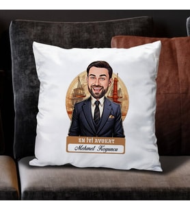 Kişiye Özel Hediye Karikatürlü En Yakışıklı Erkek Avukat Yastık