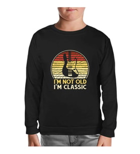 Not Old but Classic Guitar Siyah Çocuk Sweatshirt