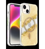 Onegif iPhone 14 Lotus Simli Magsafe Kapak - Gümüş