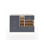 Kronos Dolap 14 Raflı 9 Kapaklı 220x59x163 Aytaşı-Antrasit/Çam