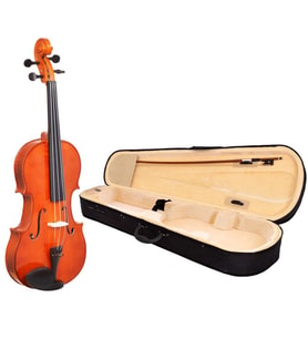 Dominguez DVA14LC Viyola - 1/4 (Eğitim - Küçük Boy Set)  Çocuklar İçin Ergonomik Gövde, Sıcak Ses Karakteri, Yumuşak Tuşe, Taşıma Çantası ve Yay Dahil  Uyum: 1/4 (Çeyrek Boy) Viyola