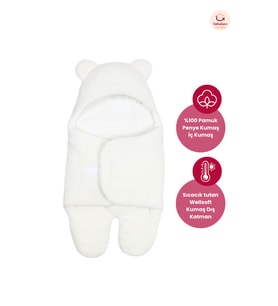 0-12 Ay Welsoft Kulaklı Dış Kundak Bebek Battaniye – Yumuşak Peluş Kışlık K