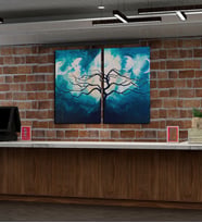 Kişiye Özel Yeni İş ,Ofis Hediyesi Manzara Tasarımlı Kanvas Tablo İkili Set 30x50 cm