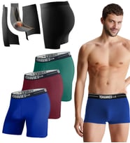 Yohannes Club, Erkek Özel Seperatörlü Pamuklu Boxer, Renk Seçenekli, 3'lü Paket (Çok Renkli)
