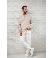 Regular Fit Yaka Düğmeli Yazlık Modal Kumaş Erkek Gömlek