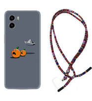 Vivo Y15S Y32 Y33S Y51 Y53S Kılıf Boyun Asklı Rasta Silikon Orange Escape 1374