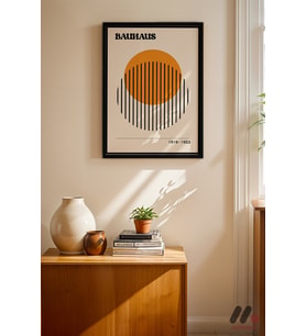 Bauhaus 1919-1923 Sergi Afişi, Siyah Çerçeveli Duvar Tablosu - Modern Ev Dekorasyonu
