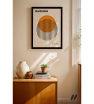 Bauhaus 1919-1923 Sergi Afişi, Siyah Çerçeveli Duvar Tablosu - Modern Ev Dekorasyonu