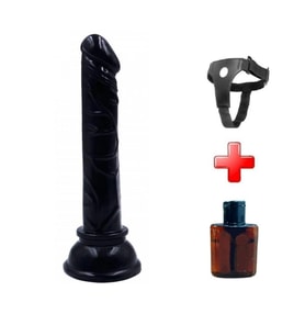 LilituShop 13 cm Belden Bağlamalı Testissiz Vantuzlu Realistik Siyahi Penis Vajinal Dildo