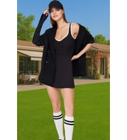 Şık Kadın Mini Spor Elbise A line Kalıp Polyester Elastan Kumaş Premium Kalite Premium Kalite
