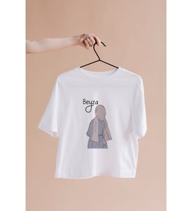 Tesettürlü Kız Karakter Tasarımlı Tişört Kişiye Özel ( Unisex - Büyük - Çocuk )