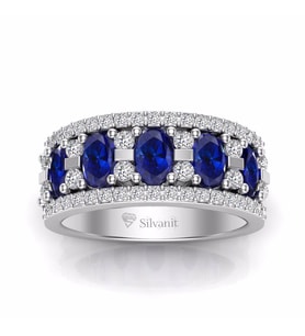 1,60 Karat Pırlantalı Safir Yüzük