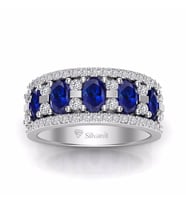 1,60 Karat Pırlantalı Safir Yüzük