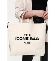 Icone Bej The Icone Bag Paris İşlemeli Tote Kadın Kol Çantası ve Omuz Çantası