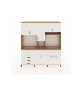 Hyperion Dolap 10 Raflı 6 Çekmeceli 8 Kapaklı 220x44x243 Çam-Aytaşı/Aytaşı
