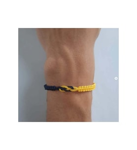 Sarı Lacivert Taraftar Makrome Bileklik – Ayarlanabilir Unisex Model