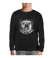 French Bulldog Mama Realistic Siyah Çocuk Sweatshirt
