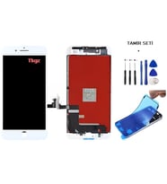 Tkgz - iPhone 7 PLUS Uyumlu Lcd Ekran Dokunmatik Servis + TAMİR SETİ + TOZ BANTI BEYAZ