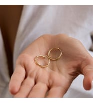 14K Altın Halka Küpe 1,2 mm 2.0 cm GİZLİ KİLİT