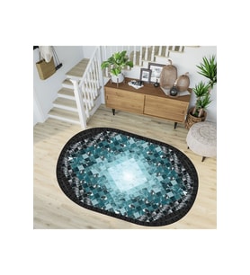 Eliana Home Baskılı, Yıkanabilir Kaymaz Taban Oval Halı TYC00515952167 100x150 cm (Mavi)