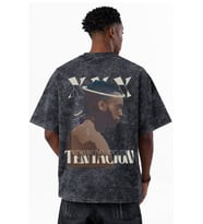 Tasarım XXX Tentacion Rapper Şarkıcı Baskılı Unisex Oversize Eskitme Yıkamalı Tişört