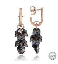Swarovski Crystal Taşlı Gümüş Salkım Sallantılı Kadın Küpe