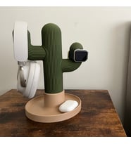 🌵 KAKTÜS Tasarımlı Kulaklık / Aksesuar Standı (Petrol Yeşili)