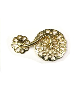 Sarı 50 Adet Zamak Çengel Kilit 56x33 mm - Yuvarlak, Karşılıklı Mobilya, Dolap, Sandık, Kutu, Kapak Çengel Kilidi