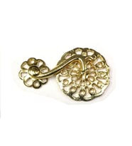 Sarı 50 Adet Zamak Çengel Kilit 56x33 mm - Yuvarlak, Karşılıklı Mobilya, Dolap, Sandık, Kutu, Kapak Çengel Kilidi