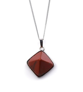 Red Jasper Doğal Taş Piramit Model Kolye