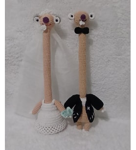 Gelin ve Damat Sid Takımı Amigurumi Organik Oyuncak