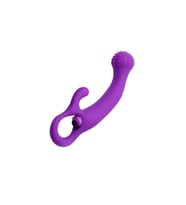 ROCK Tutma Aparatlı Eğimli Yapıda G-Spot ve Klitoris Uyarıcı 2 in 1 Vibratör - Purple