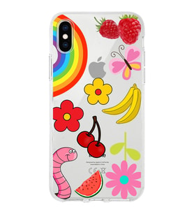 PrintiFy Apple  iPhone XS ile Uyumlu 1mm Slim Fit Water Color 5 Baskılı Şeffaf  Kılıf