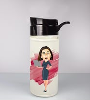 Kişiye Özel Karikatür Tasarım Özel Koruma Kılıflı Cam Matara 96116