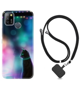 INFINIX Smart 4 5 6 Zero 8 S5 Pro Kılıf Boyun Askılı Silikon Window Cat 1787