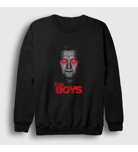 Presmono Unisex Siyah Laser Eyes Homelander Dizi The Boys Sweatshirt 442241tt