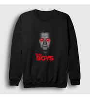 Presmono Unisex Siyah Laser Eyes Homelander Dizi The Boys Sweatshirt 442241tt