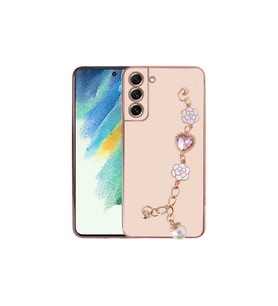 Samsung Galaxy S21 FE Uyumlu Kılıf El Tutamaçlı Kamera Korumalı Zore Taka Silikon Kapak (Pembe)
