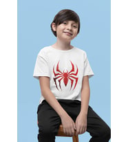 Örümcek Adam Logo Baskılı Unisex Çizgi Film Çocuk Tişört (1-12 Yaş)