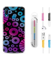 Huawei P20 Lite Mate 10 20 Lite Pro P40 Lite KılıfKablo Koruma Spiral Silikon Daireler 1751