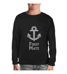 First Mate Siyah Çocuk Sweatshirt