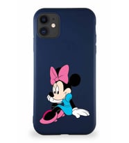Apple iPhone 11 Soft Premier Kapak Minnie Mouse-E Tasarımlı Silikon Kılıf - Lacivert (Şeffaf)