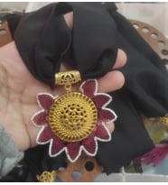 İğne oyalı fular (Siyah)