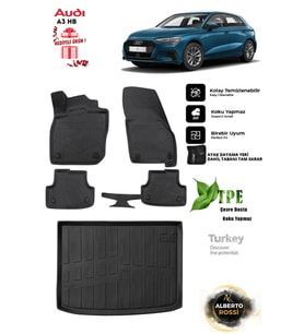 Audi A3 2023 Hb Araca Özel 3D paspas ve 3d Bagaj Havuzu
