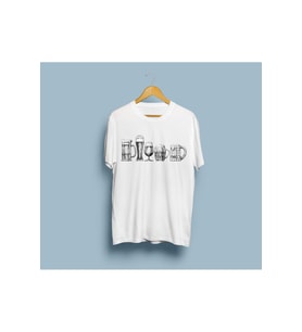 Oversize Bardakları Tasarım Unisex T-shirt