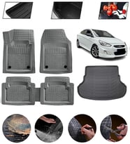 Hyundai Accent Blue 2011-2018 Uyumlu Paspas Araca Özel Bagaj Havuzu MBS Gri