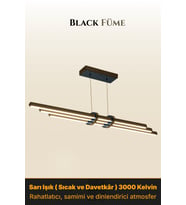 Cosmo Füme Lineer LED Sarkıt Avize – Kumandalı Dim Edilebilir – Aşağı Işık