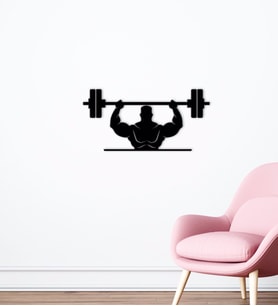 BK Home GYM Tasarımlı Ahşap Duvar Süsü-24 (Siyah)
