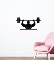 BK Home GYM Tasarımlı Ahşap Duvar Süsü-24 (Siyah)