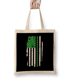 American Irish Flag Patriotic St Patrick s Day Bez Çanta Uzun Saplı